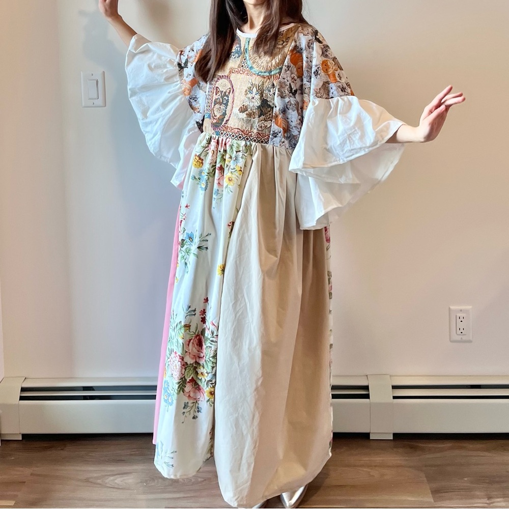 SOLd Cats “Moonlit Meow” Handmade Quilted Jasmine Dress | SKU 11165 - Picture 7 of 16